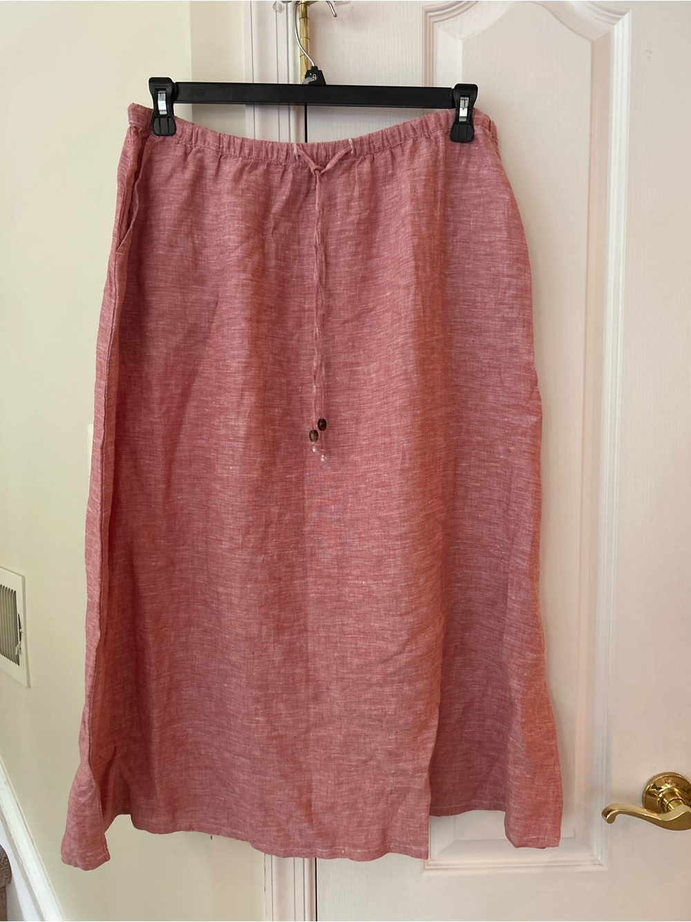 Tahari Linen Midi Skirt in Rose